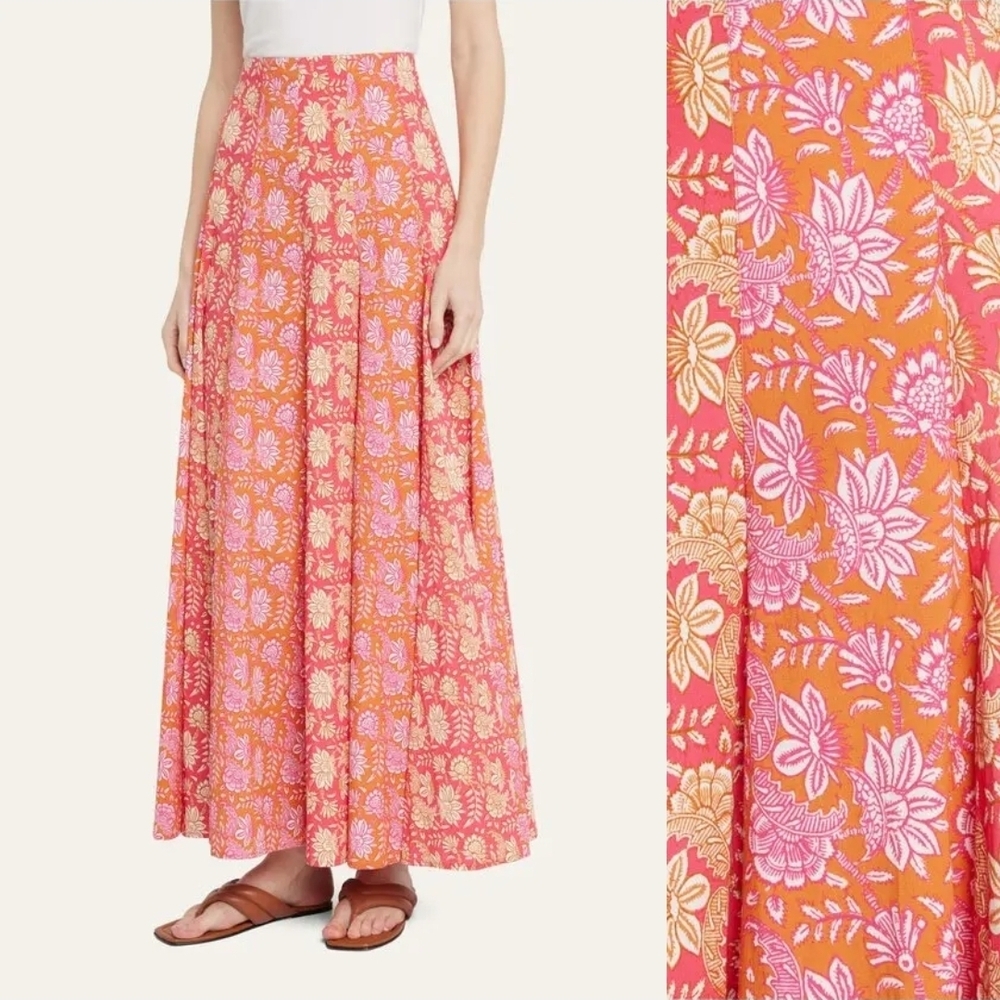 Figue Hayden Printed Skirt - Batik Floral Raspberry